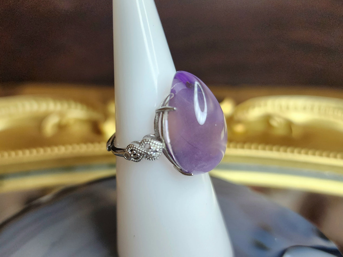 Teardrop Amethyst Ring