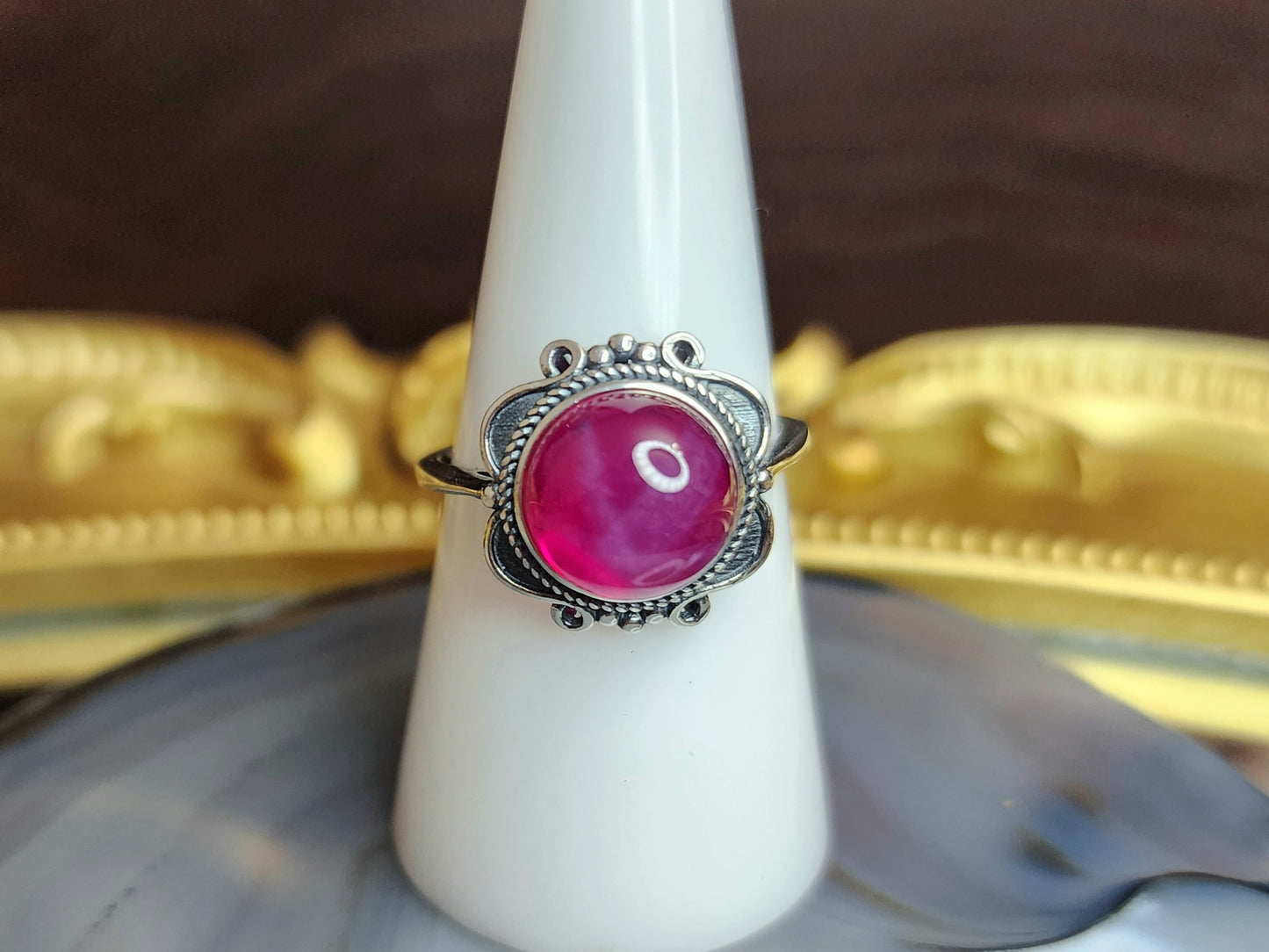 Round Star Ruby Ring