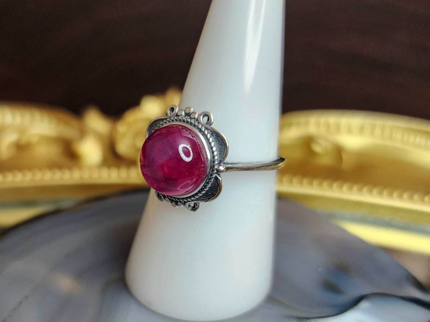 Round Star Ruby Ring