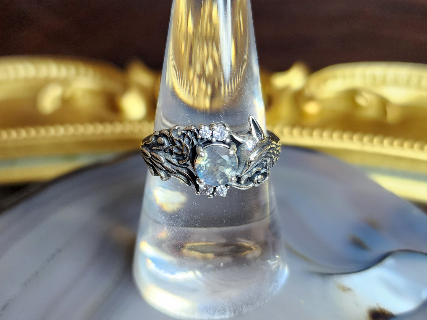 Labradorite Fox Ring