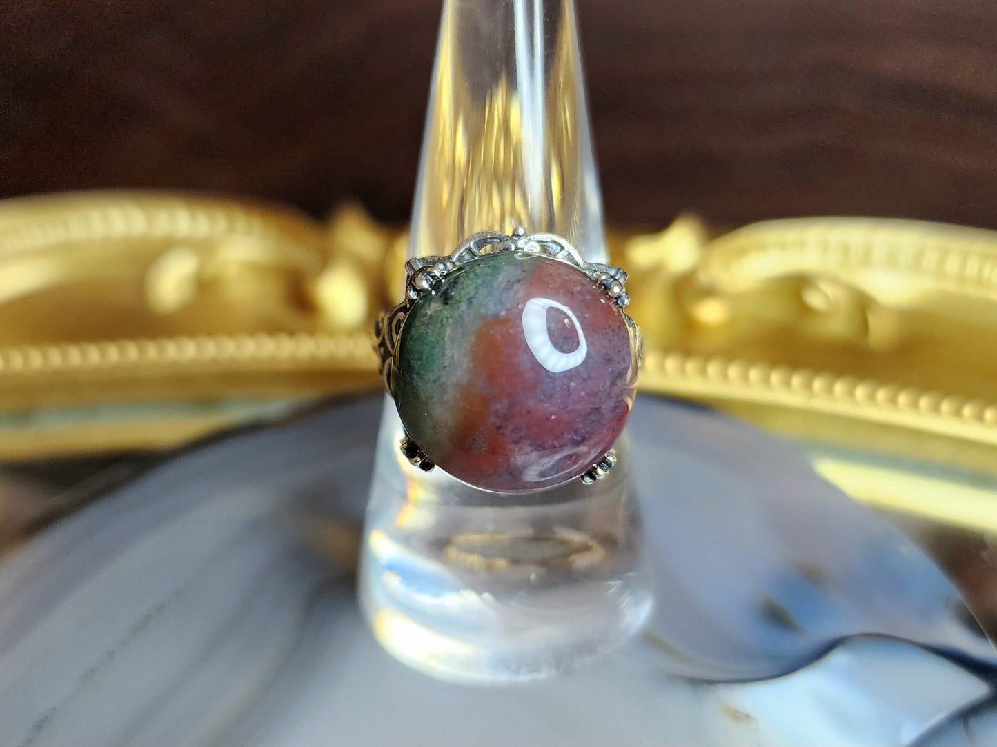 Red Moss Agate Ring A