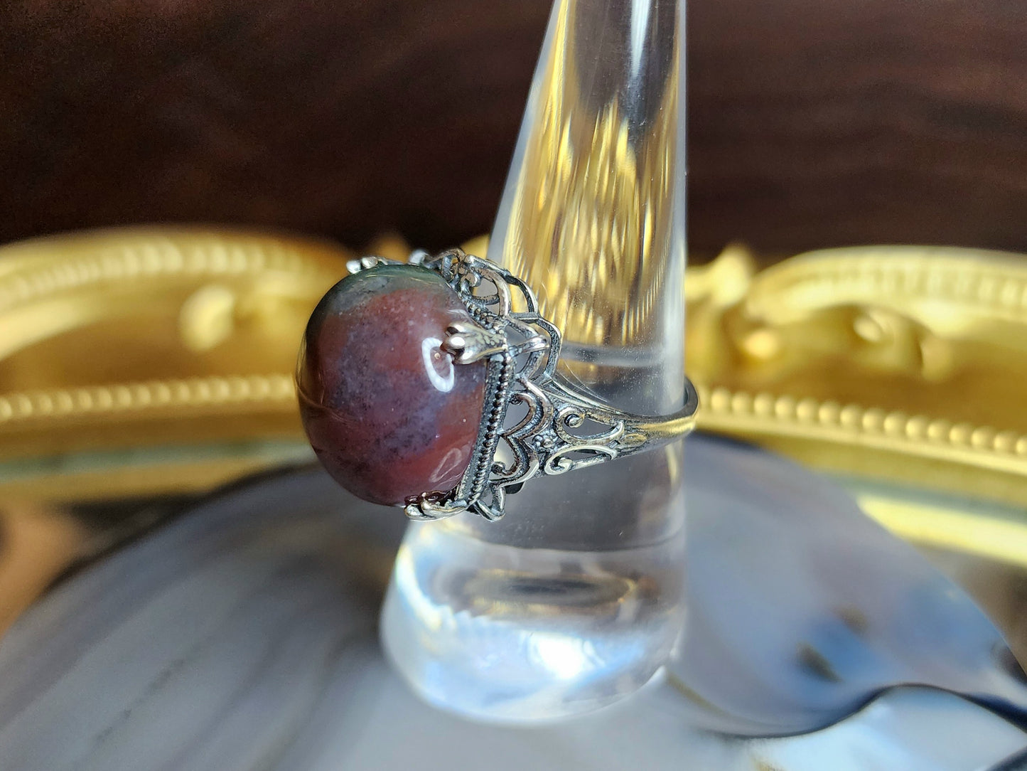 Red Moss Agate Ring A