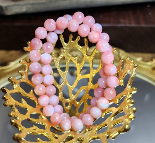 8mm Pink Agate Stretch Bracelet