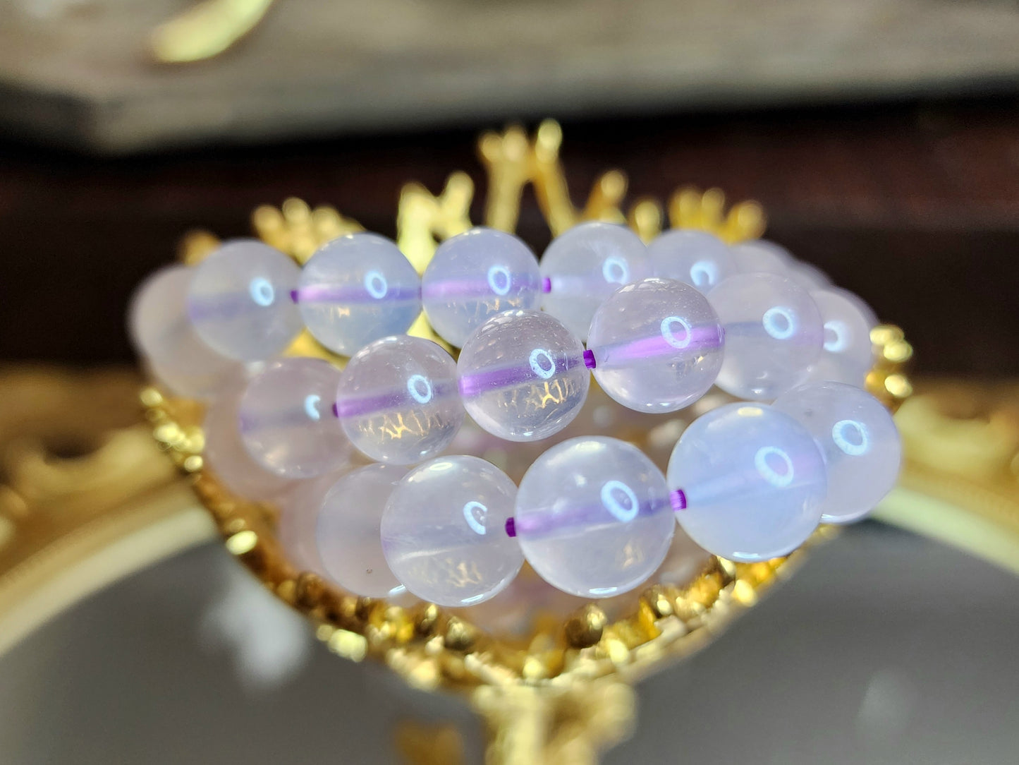 10mm Lavender Moon Quartz Stretch Bracelet