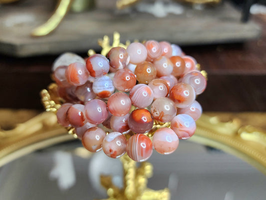 Carnelian and Clear Quartz Pixiu Stretch Bracelet