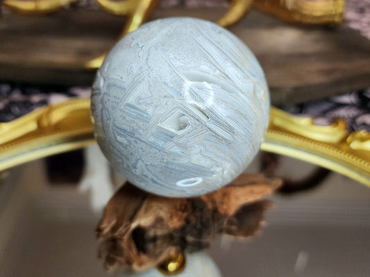 White Crazy Lace Agate Sphere B