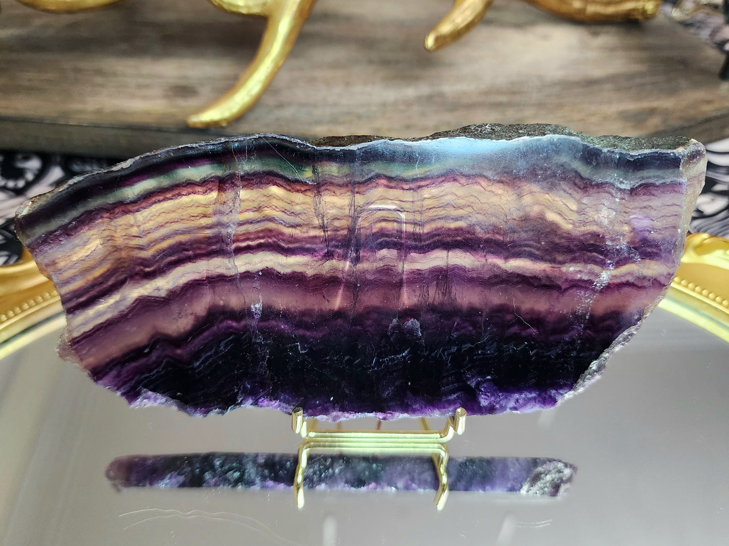 Purple and Blue Fluorite Slab C