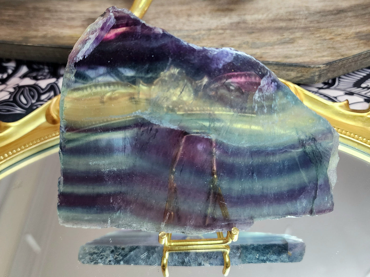 Purple and Blue Fluorite Slab D