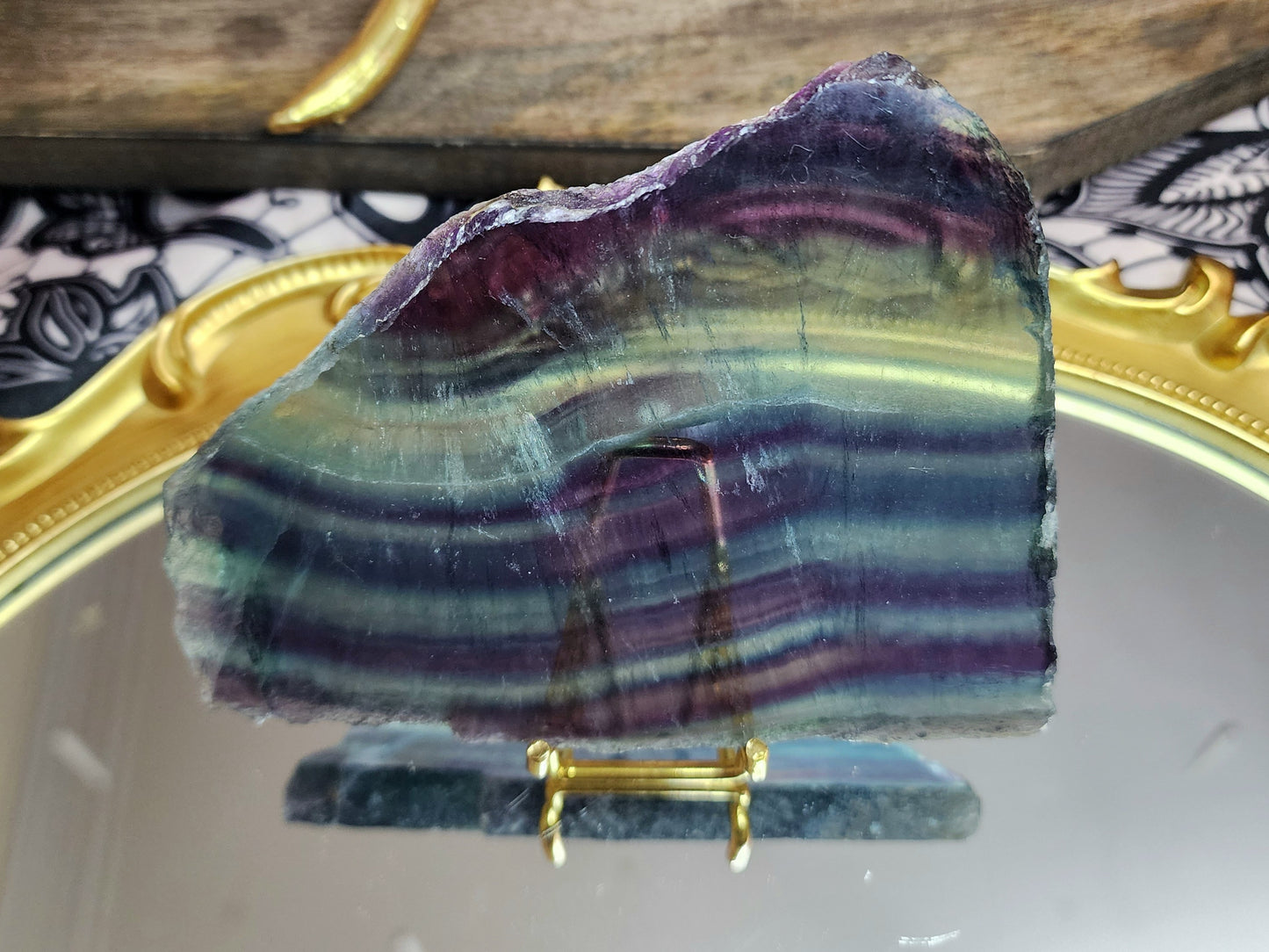 Purple and Blue Fluorite Slab D