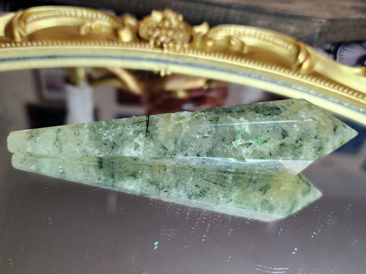 Rutilated Prehnite Wand A