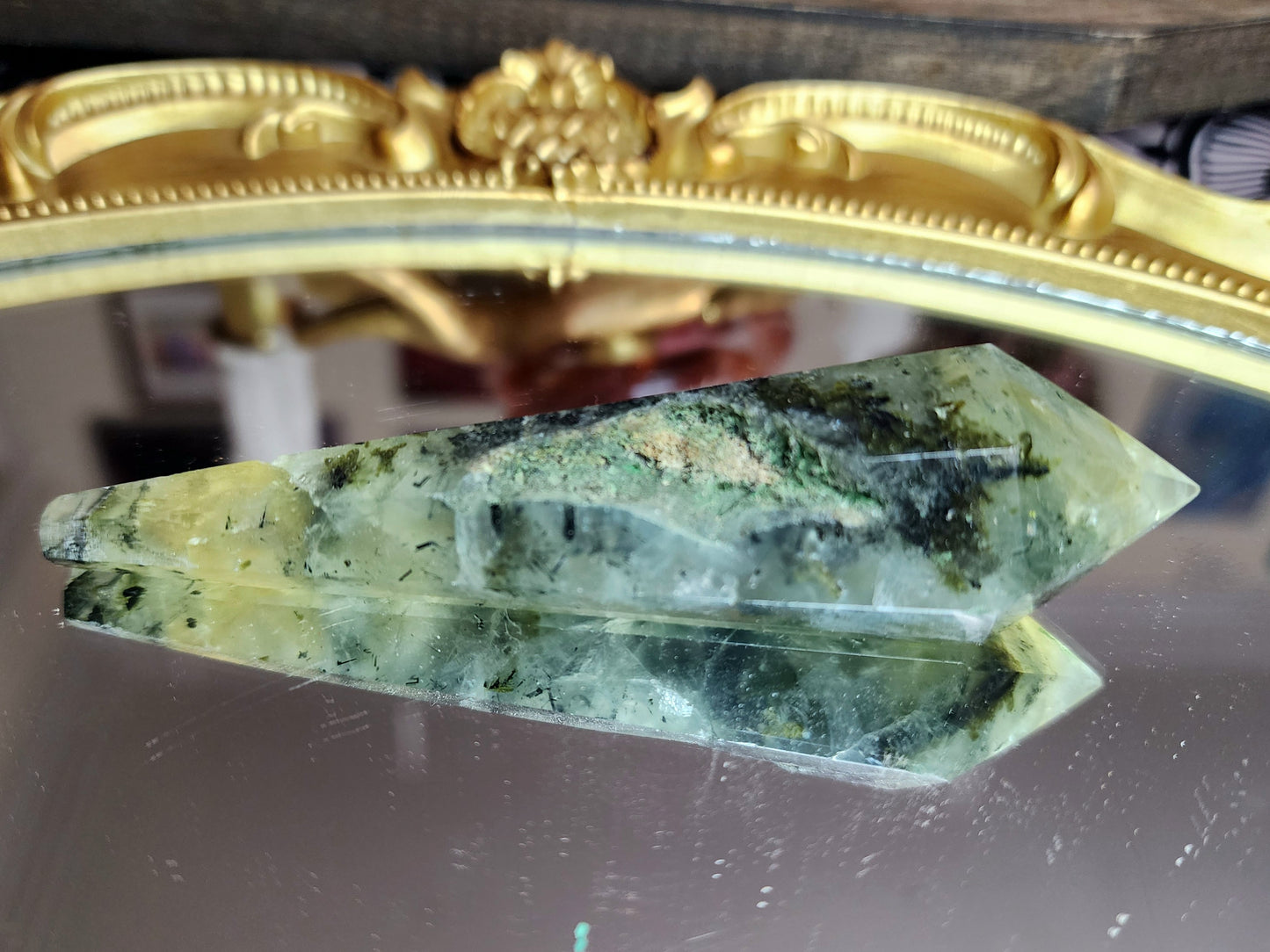 Rutilated Prehnite Wand B