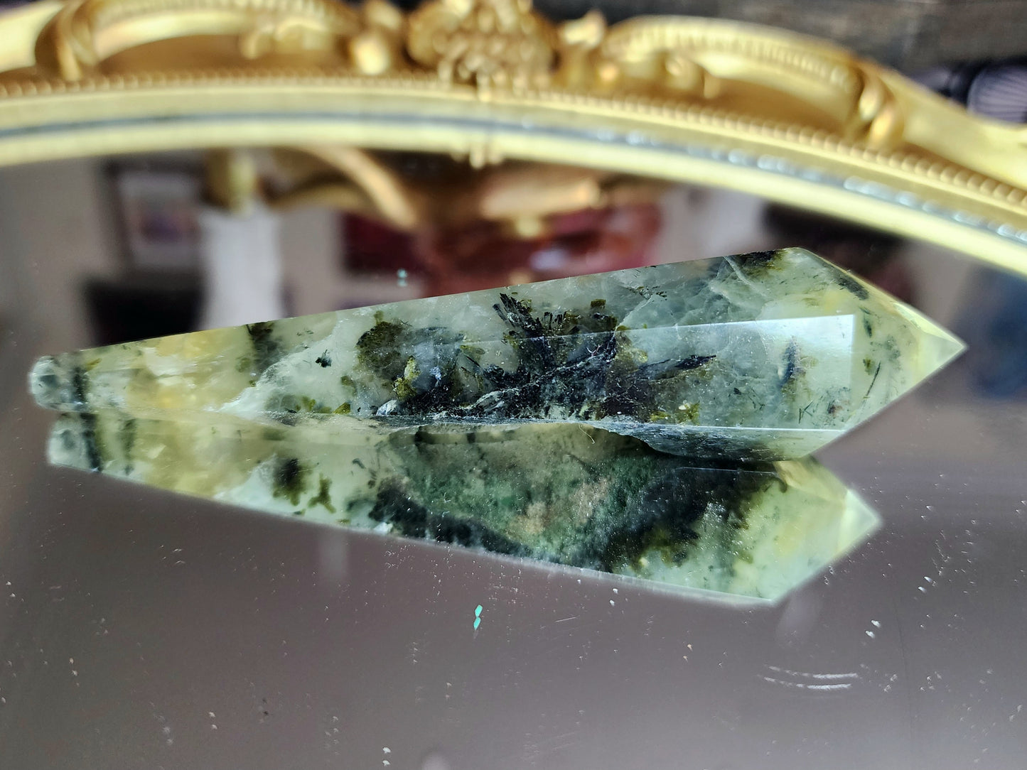 Rutilated Prehnite Wand B