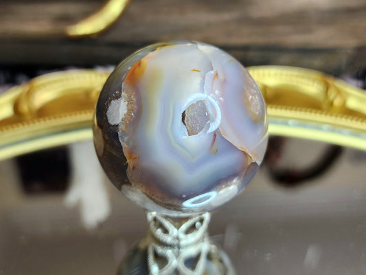 Small Flower Agate Sphere