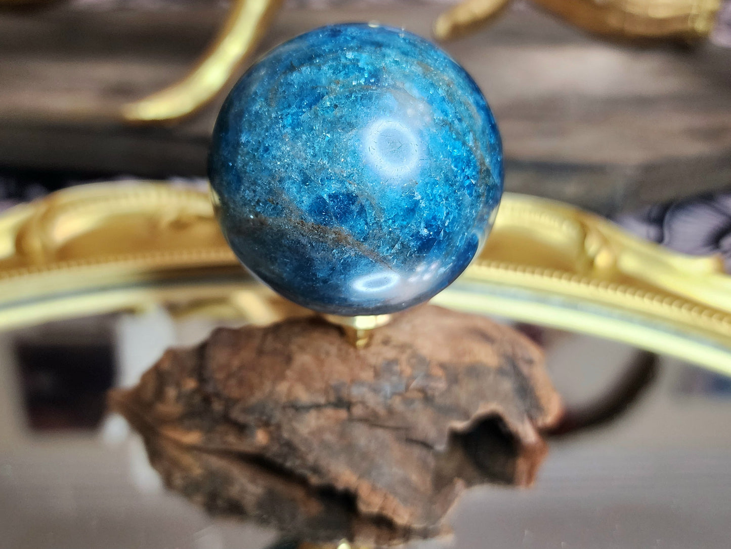 Blue Apatite Sphere A