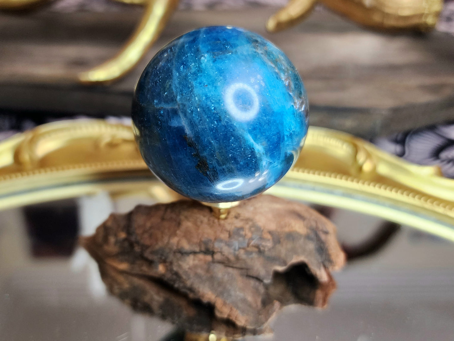 Blue Apatite Sphere A
