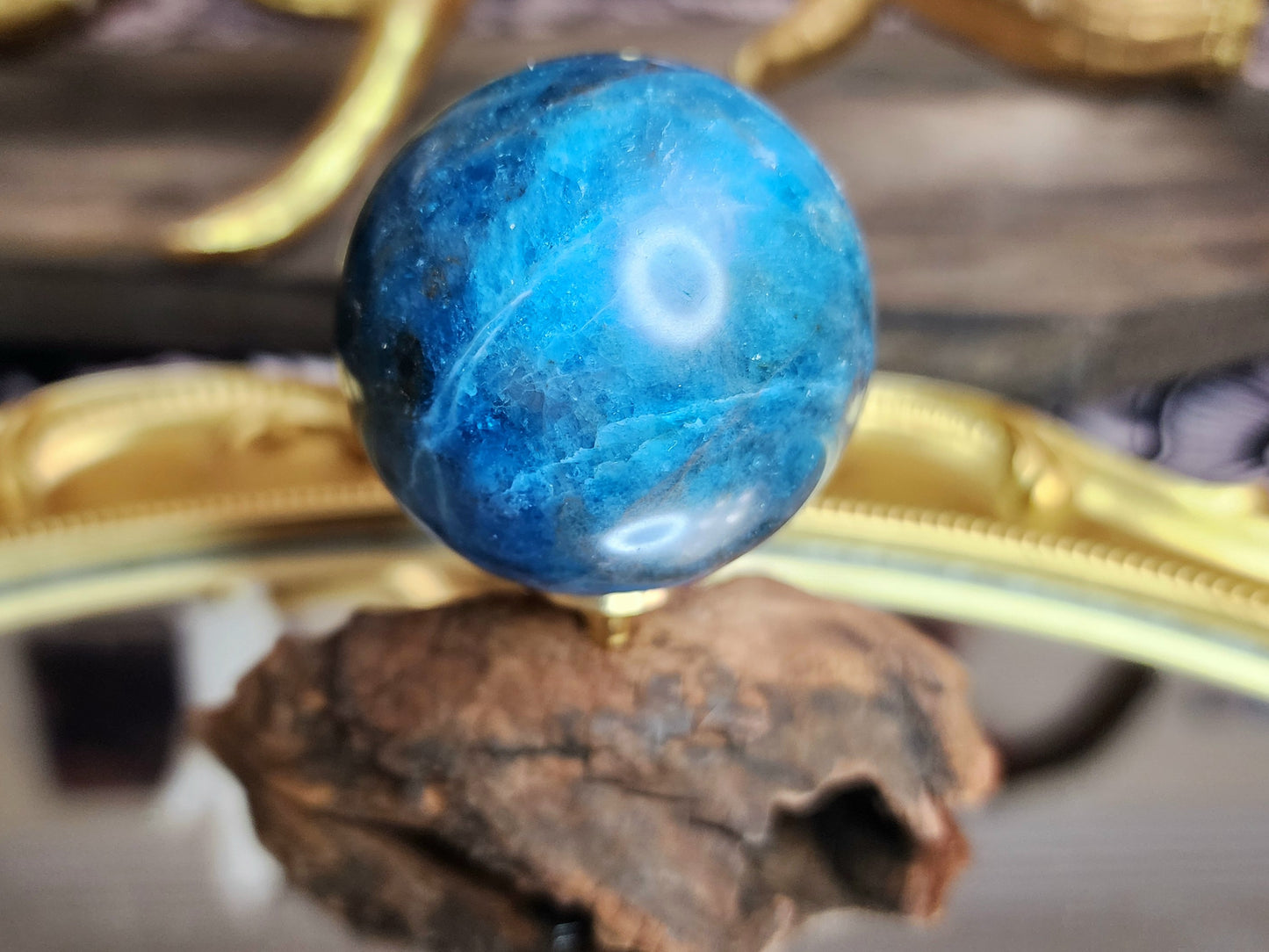 Blue Apatite Sphere A