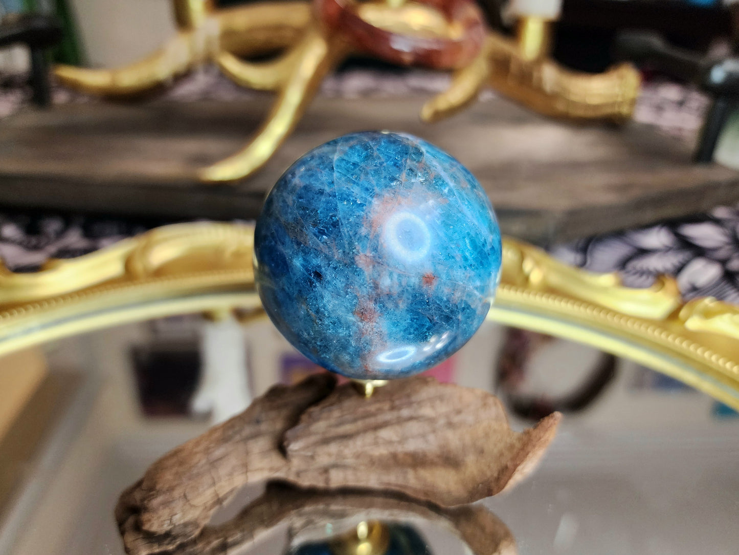 Blue Apatite Sphere B