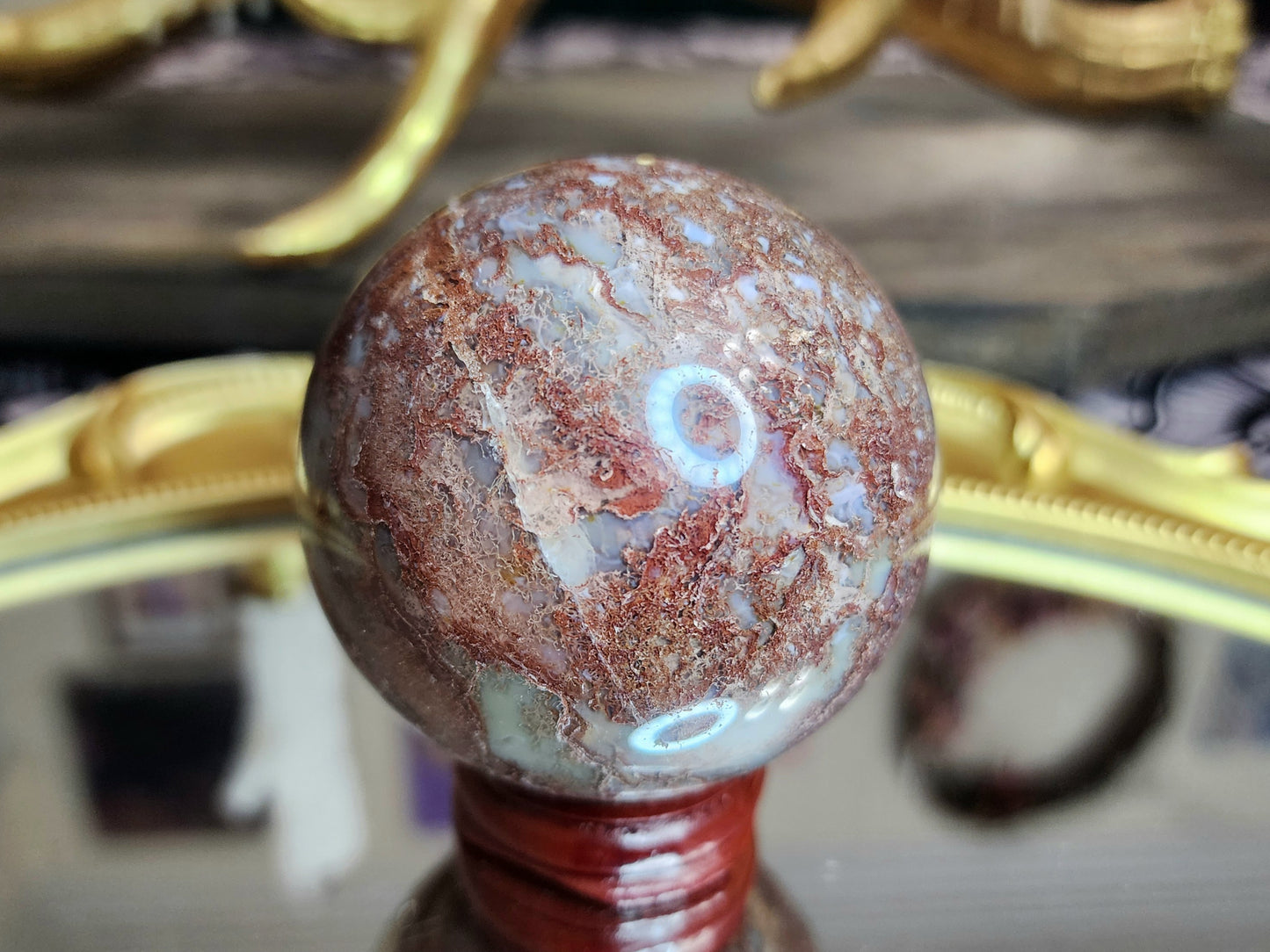 Red Moss Agate Sphere A