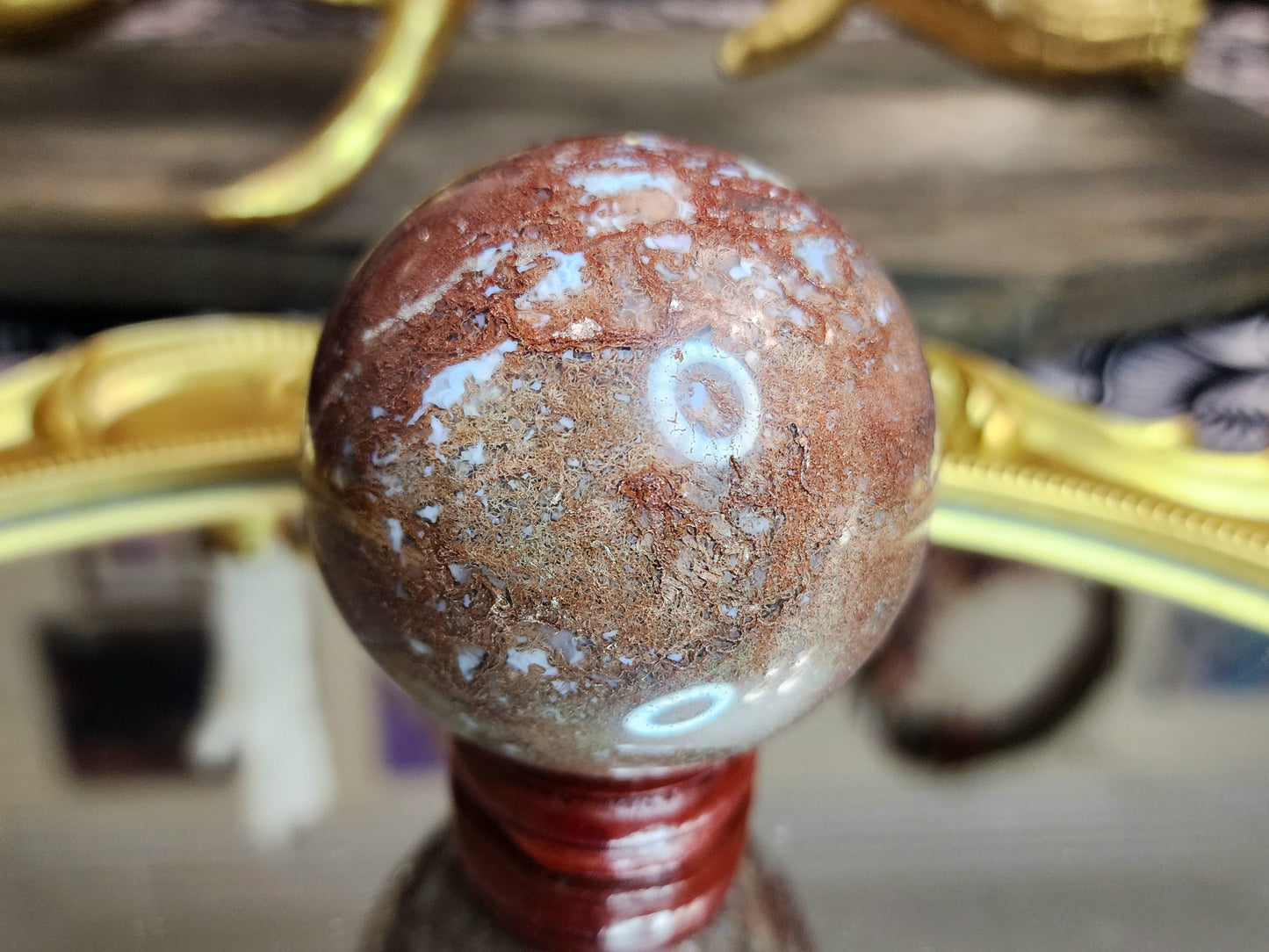 Red Moss Agate Sphere A