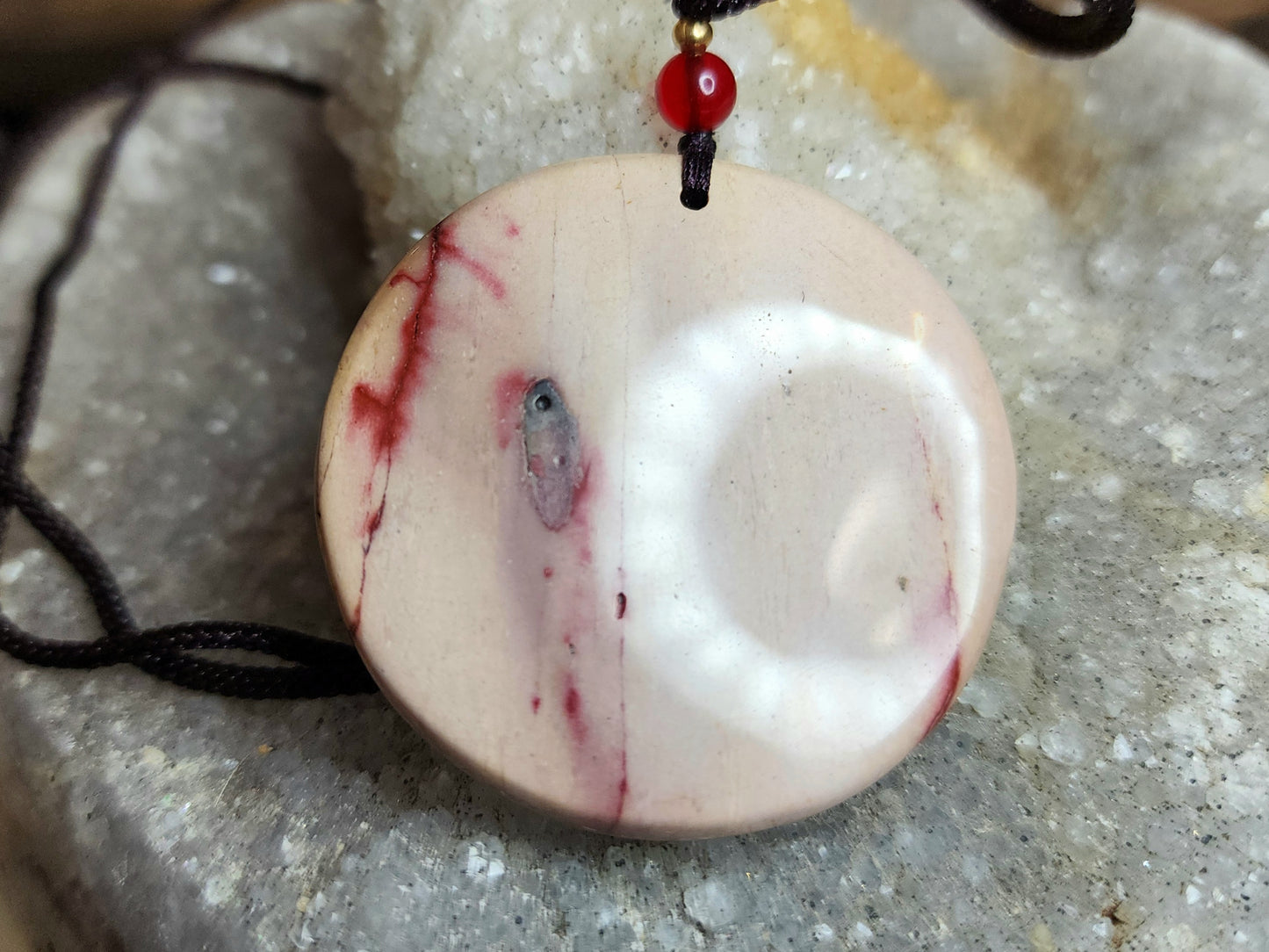 Bi Color Mookaite Deer Pendant Necklace