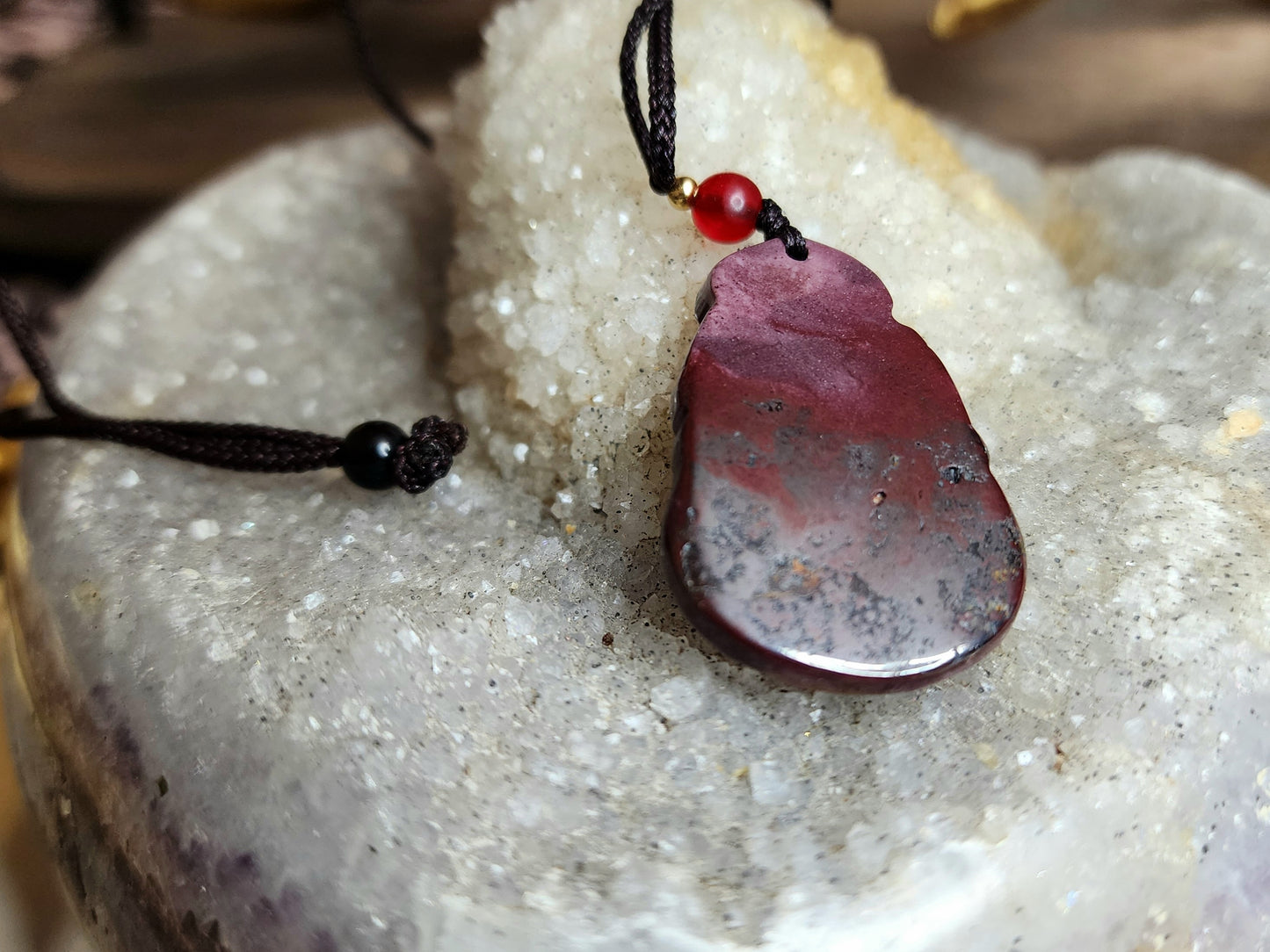 Tri Color Mookaite Hulu Pendant Necklace