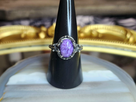 Charoite Medusa Ring A