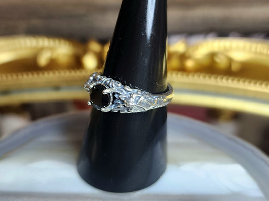 Black Spinel Vampire Ring