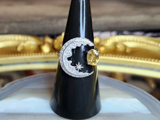 Citrine Moon Ring