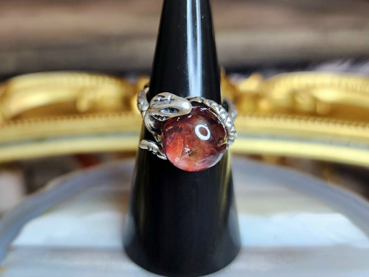 Fire Quartz Snake Ring