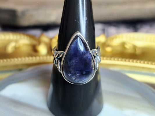 Teardrop Iolite Ring