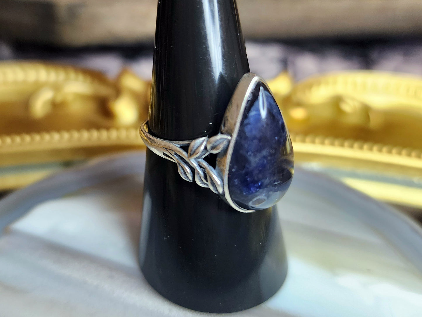 Teardrop Iolite Ring