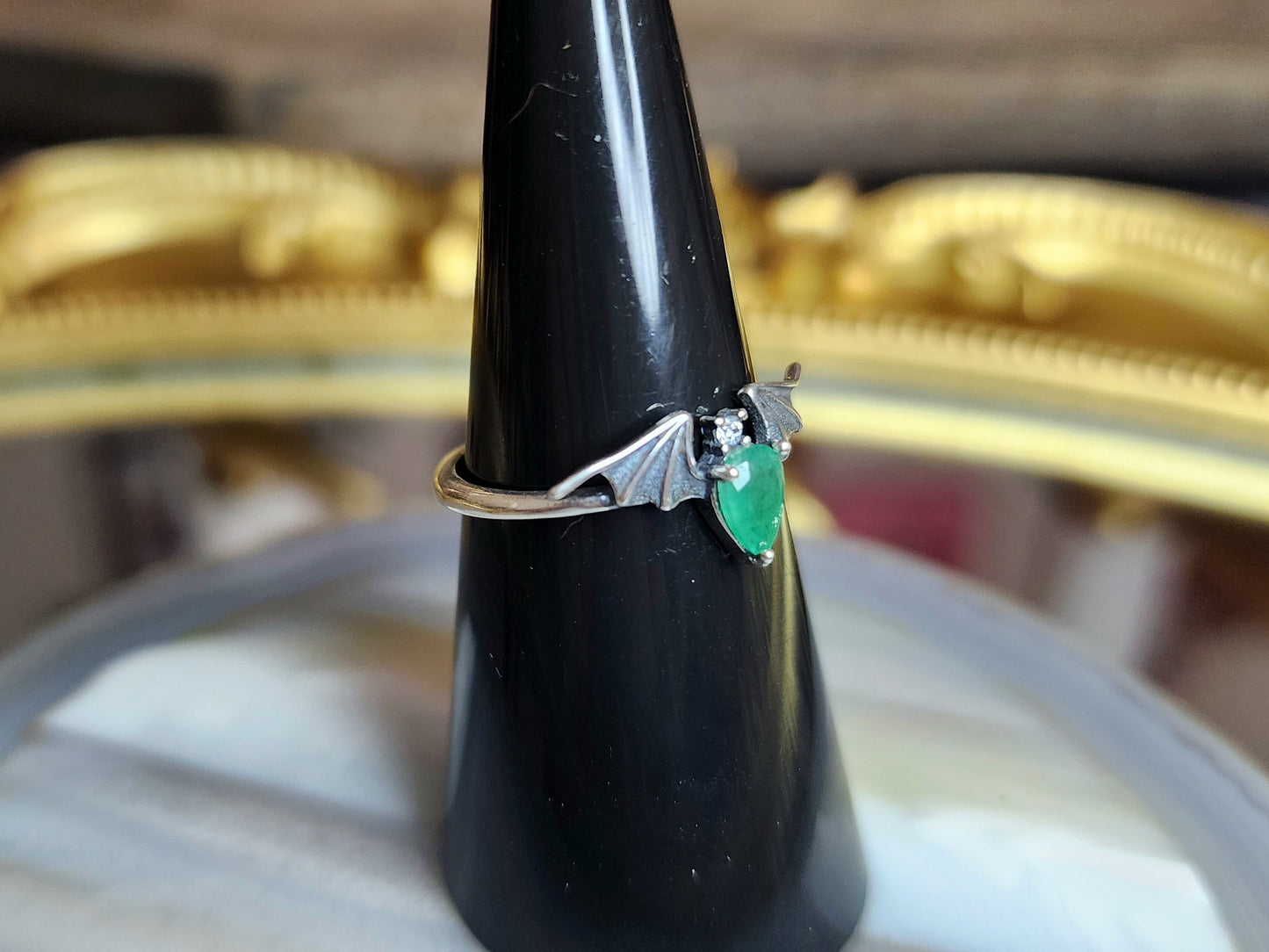 Emerald Bat Ring