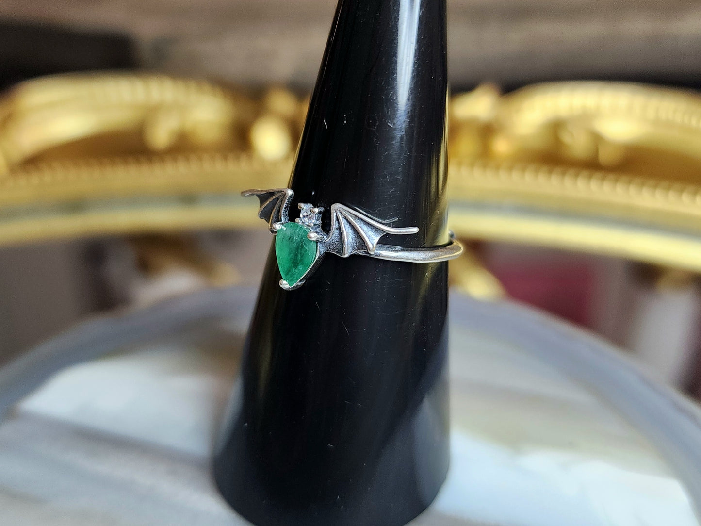 Emerald Bat Ring