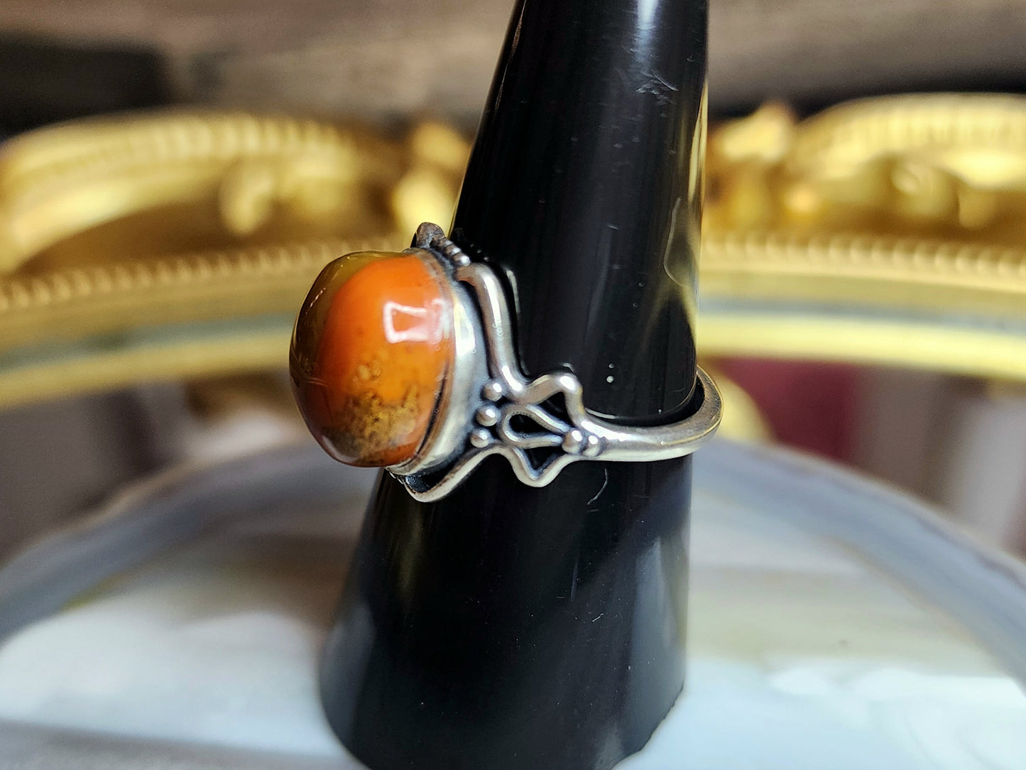 Mixed Color Agate Ring B