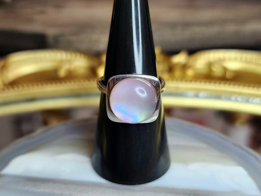 Pink Shell and Rose Quartz Ring