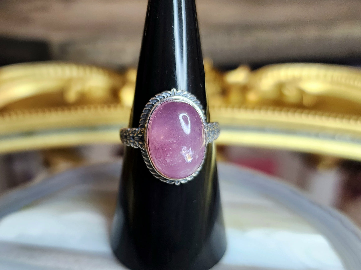 Lavender Rose Quartz Ring B