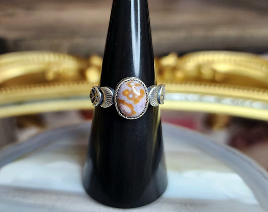 Orbicular Sea Jasper Moon Ring C