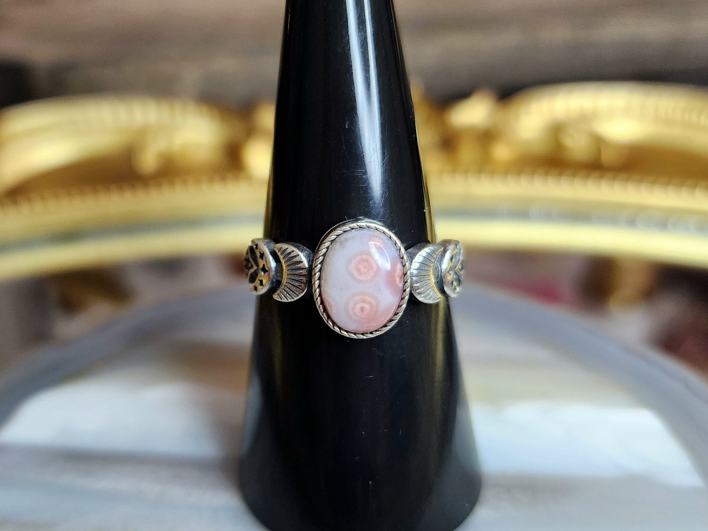 Orbicular Sea Jasper Moon Ring I