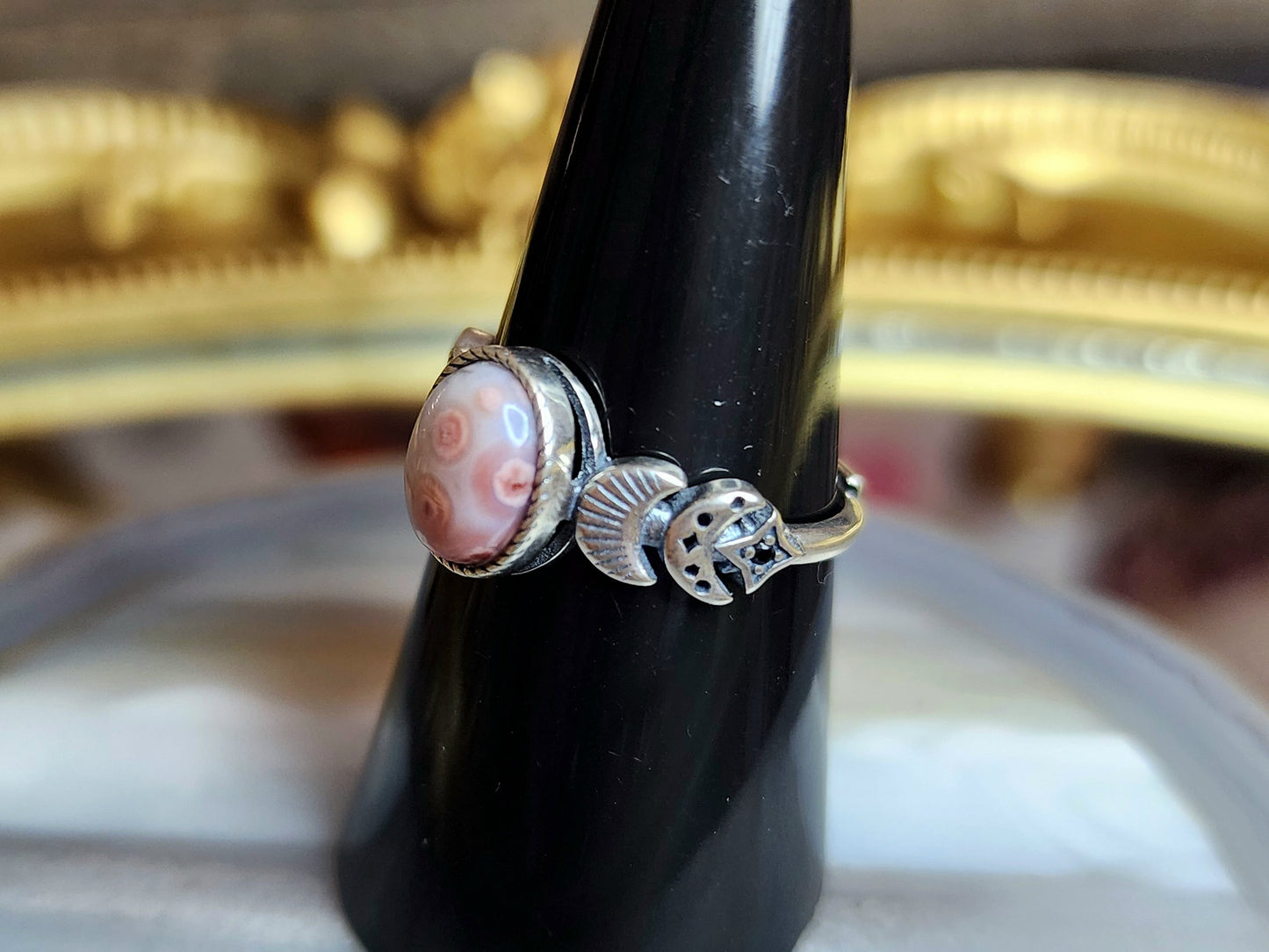 Orbicular Sea Jasper Moon Ring I