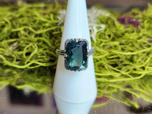 Color Changing Blue Fluorite Ring