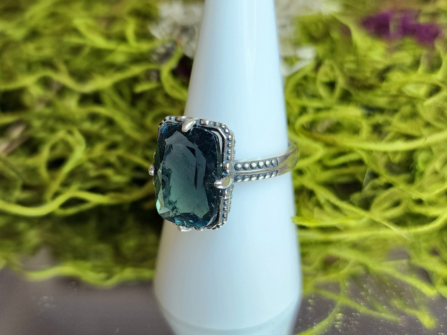 Color Changing Blue Fluorite Ring