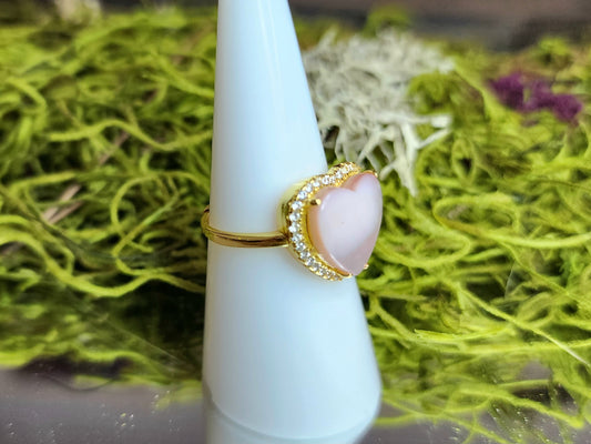 Pink Shell Heart Ring