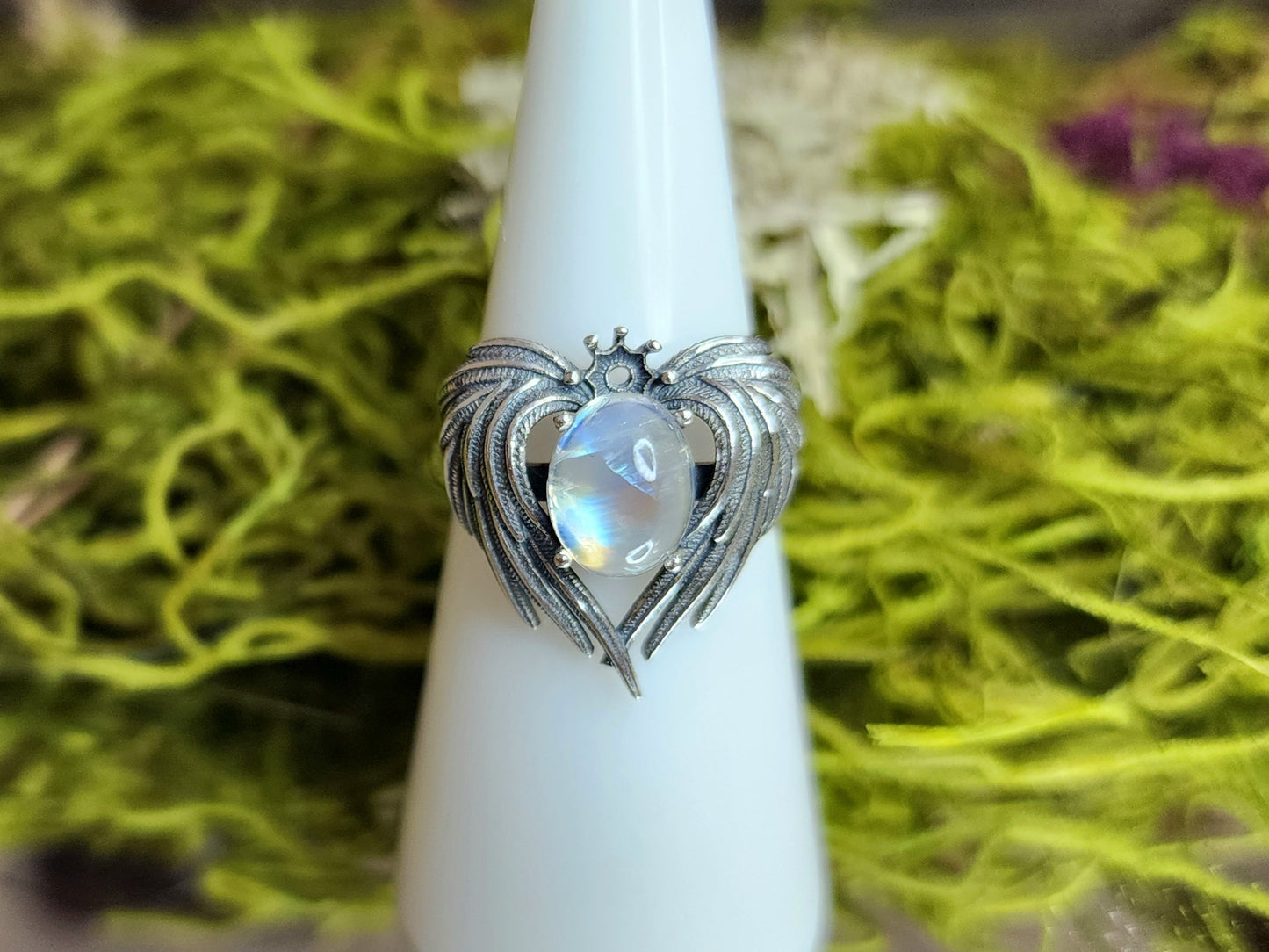 Winged Moonstone Ring