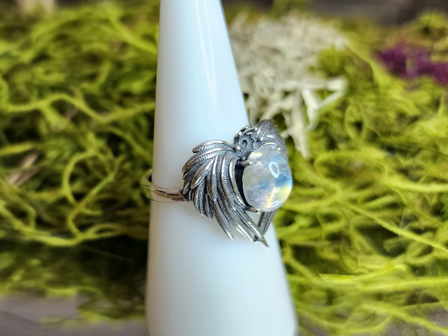 Winged Moonstone Ring