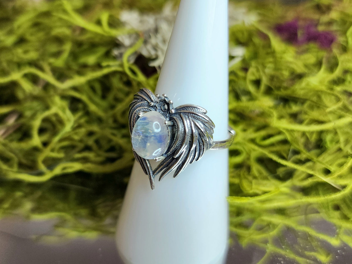 Winged Moonstone Ring