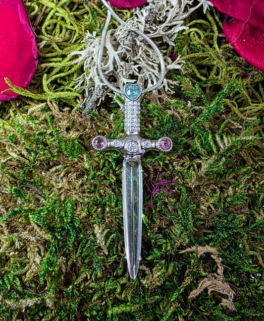 "Bonnibel" Crystal Sword Pendant