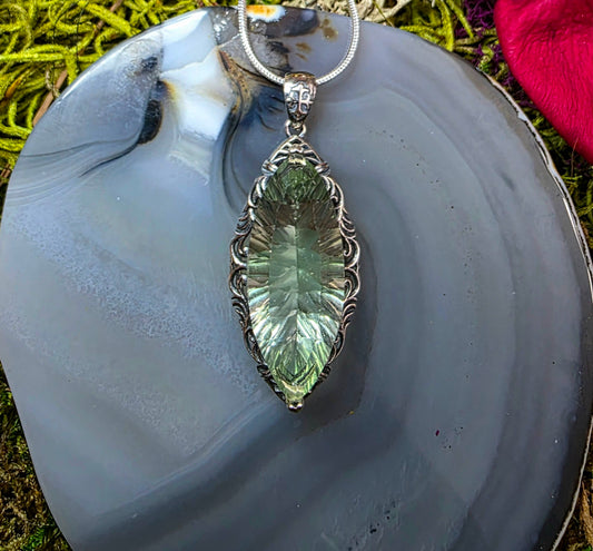 Faceted Green Fluorite Pendant