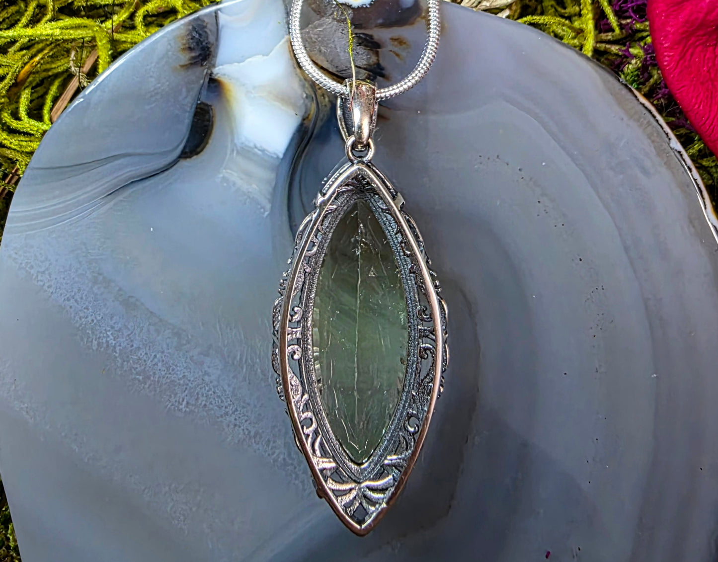 Faceted Green Fluorite Pendant