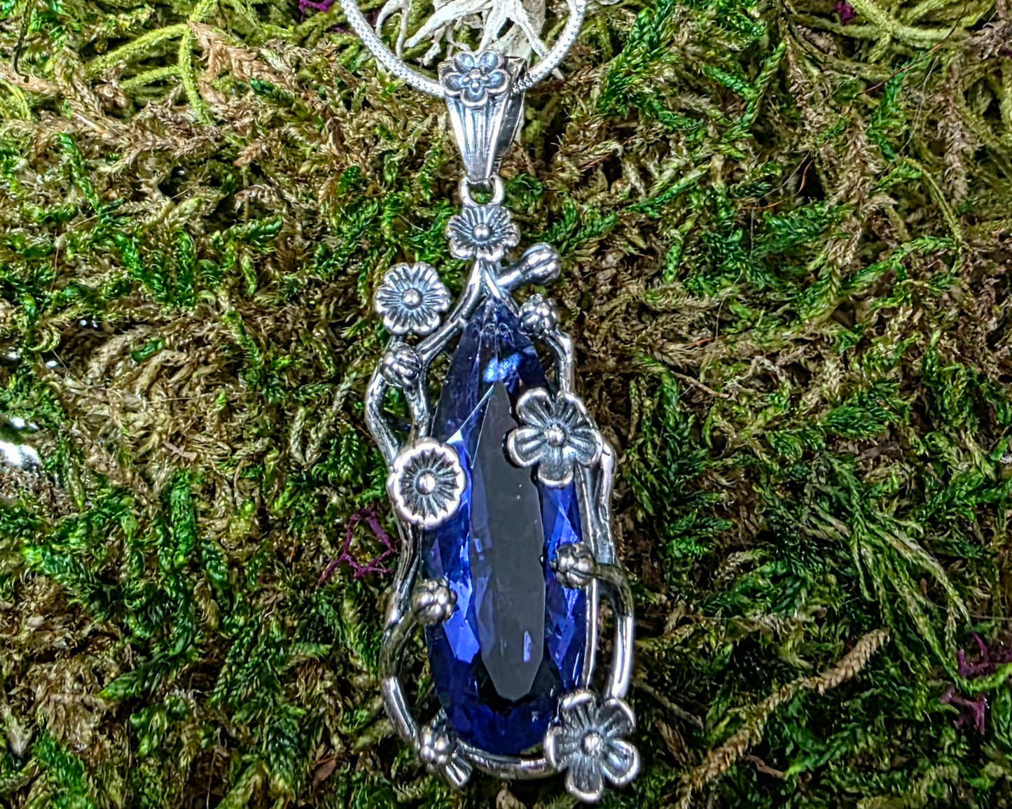 Faceted Blue Fluorite Pendant