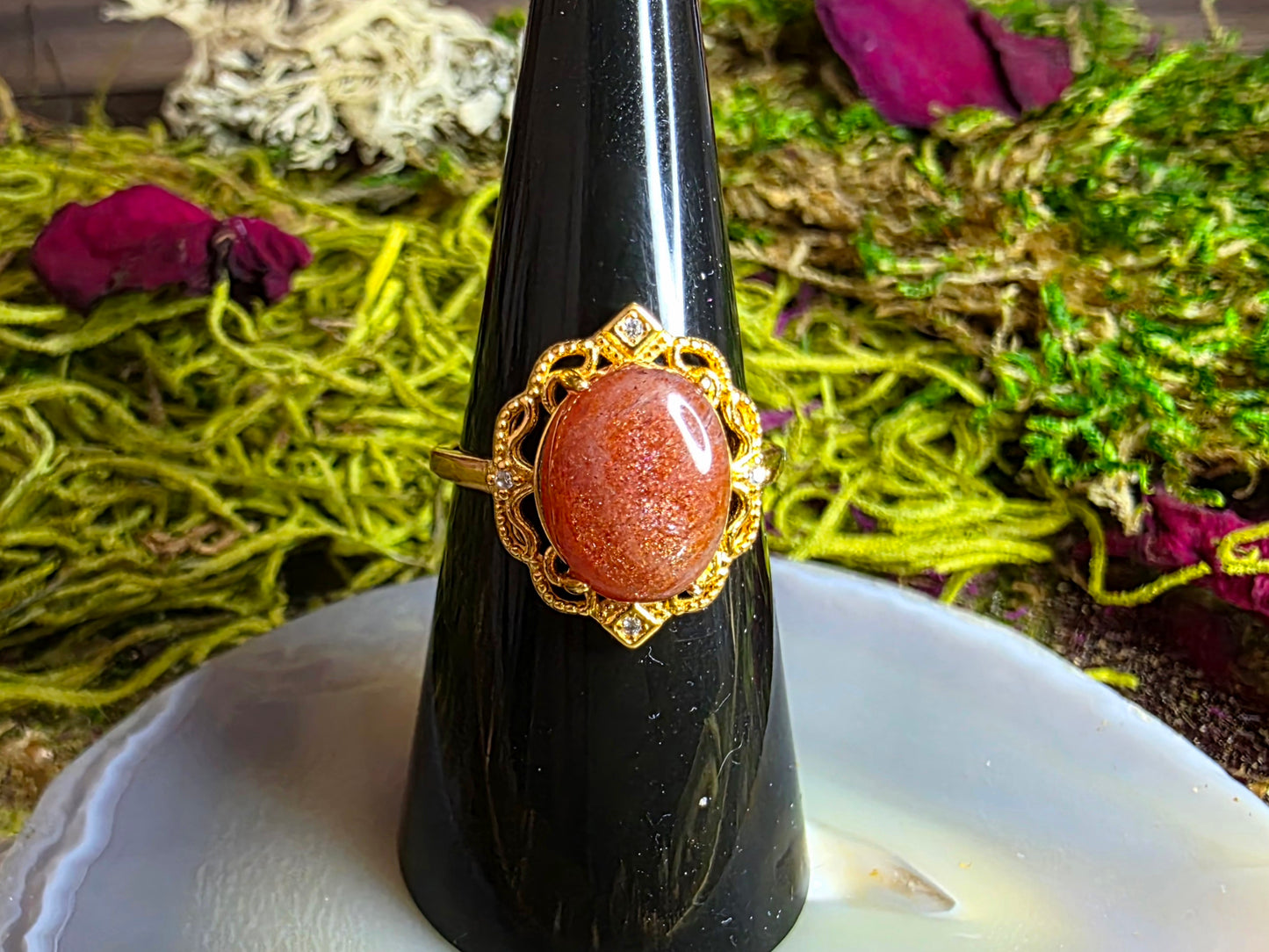 Golden Sunstone Fancy Ring